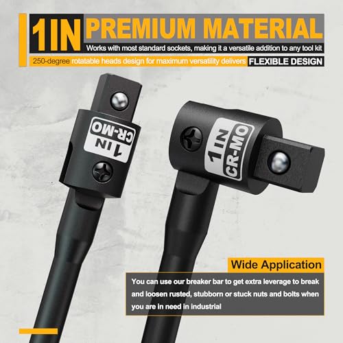 1" Drive 41 Inch Breaker Bar, Heavy Duty Head, Premium Chromium-Molybdenum Steel, Trucks, Agricultural Machinery and Industrial Equipment - size: 1" 41-inch