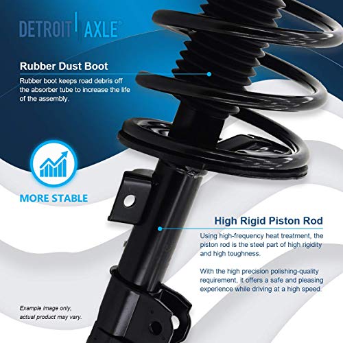 Detroit Axle - 2.5L Front End Suspension Kit for 2002-2006 Nissan Altima 2 | Ready Struts w/Coil Spring Assembly 2 Lower Control Arms w/Ball Joints 2003 2004 2005 Replacement - size: 4CQ2500758/Big Kit