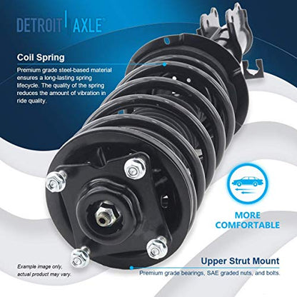 Detroit Axle - 2 Front Struts for 2001-2012 Ford Escape Mazda Tribute | 2005-2011 Mercury Mariner Complete Struts with Coil Springs 2006 2007 2008 2009 2010 Replacement Ready Strut Shock Assembly - size: 171593_171594/PAIR