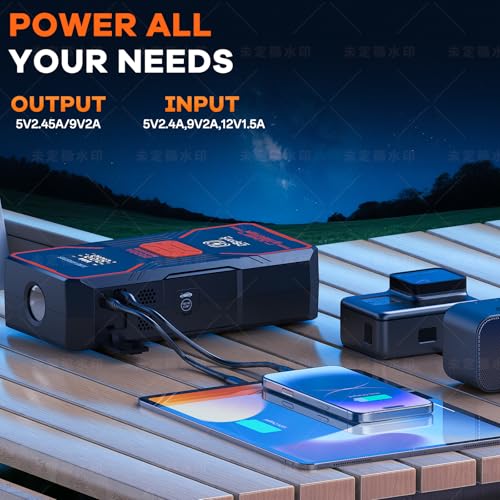 Jump Starter with Air Compressor, Portable 2000A Car Battery Jump Box for 7.0 Gas/6.5L Diesel Vehicles, 150 PSI Tire Inflator Auto-Shut Off, Reverse Polarity Protection,3-Mode Emergency Light - style: B31