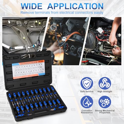 23PCS Universal Terminal Removal Tool Kit, Pin Electrical Terminal | Wire Connector Removal, Terminal Release Electrical Connector Removal Tool Kit for American Domestic and Imported Vehicles - size: 23PCS Universal Terminal Removal Tool