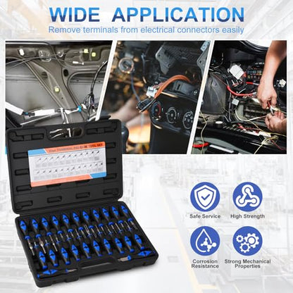 23PCS Universal Terminal Removal Tool Kit, Pin Electrical Terminal | Wire Connector Removal, Terminal Release Electrical Connector Removal Tool Kit for American Domestic and Imported Vehicles - size: 23PCS Universal Terminal Removal Tool