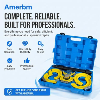 Coil Spring Compressor Tool Heavy Duty Strut Spring Compressor Set, 9921lbs MacPherson Strut Compressor Tool Automotive with 3 Pairs Interchanging Yokes, Universal Car Spring Compressor - style: With Carrying Case (Manual Use Only)