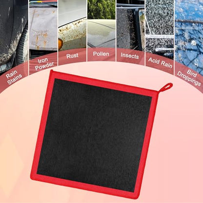 1 Pack Clay Towel 12 x 12 Inch, Red Clay Bar Towel for Detailing | Clay Decontamination Towel for Car Paint, Reusable Synthetic Clay Bar Towel for Smooth Washing - color: Red