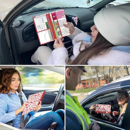 Car Registration and Insurance Holder, with Magnetic Closure for License, Cards and Documents, All Vehicle Needs and Car Accessories (Heart) - color: Heart