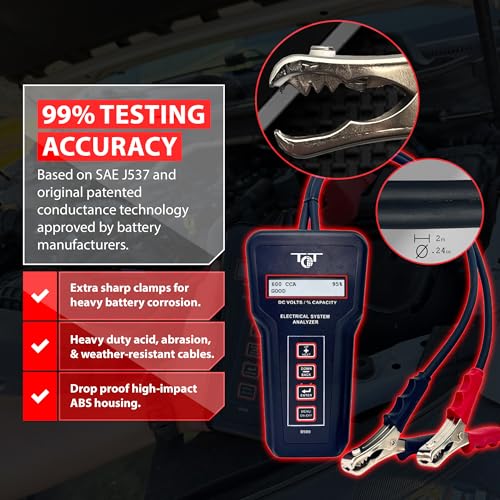 Professional Battery Tester for 6V 12V 24V 36V Systems – Digital Load Tester for Car Automotive Alternator & Starter Analyzer with Bluetooth Printer – B500 by Tech Professional Service Tools - style: B500