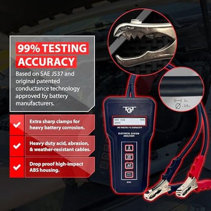 Professional Battery Tester for 6V 12V 24V 36V Systems – Digital Load Tester for Car Automotive Alternator & Starter Analyzer with Bluetooth Printer – B500 by Tech Professional Service Tools - style: B500