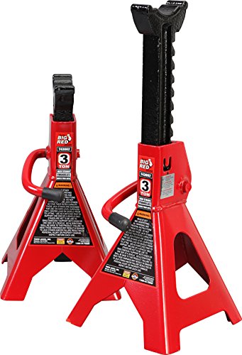 BIG RED T43202 Torin Heavy Duty Steel Jack Stands: 3 Ton (6,000 lb) Capacity Car Lifting Stand,1 Pair (Not Suitable for SUV,Truck) - size: 3 Ton, style: Basic Style