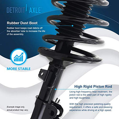 Detroit Axle - Front Struts for 97-01 Toyota Camry 2.2L - [99-03 Solara 2.4L] Complete 2 w/Coil Spring 1998-01 Replacement Ready Shocks Assembly - size: 171678_171679/PAIR