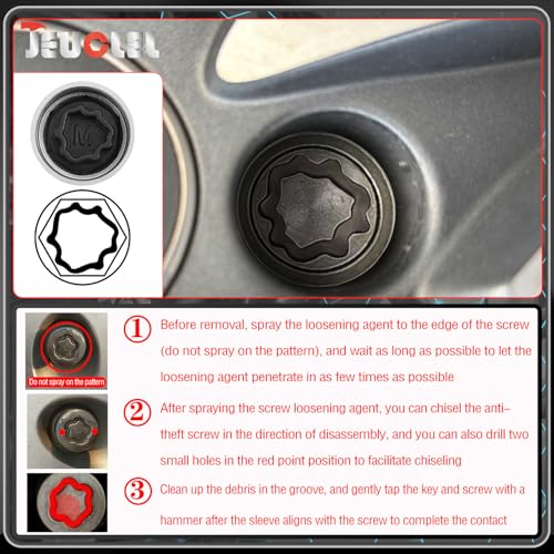M Wheel Locking Nut Key Compatible with Audi Series, (Socket OD 27mm - ID 25mm), Wheel Lock Nut Socket Adapter, Wheel Anti-Theft Lug Nut Removal Tool, Anti-Theft Screw Remover - size: Socket M