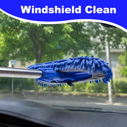 Conliwell Car Wash Brush Mop Cleaning Tool with 20"-29" Retractable Stainless Steel Handle, Wash Mop Car Detailing Cleaning Brush Care Kit for Cars Truck, Sedan, SUV, RV, Trailer