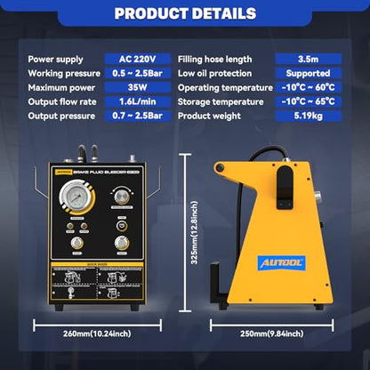 AUTOOL Brake Bleeder Kit Automotive Brake Fluid Bleeder Kit, Vacuum Brake Bleeding Tool, Brake Fluid Air-Free Filling, Automatic Brake System Bleeding Tools One Person