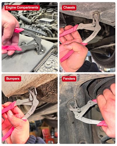 Car Clip Pliers, Panel Clip Removal Pliers, Professional Plastic Fastener Removal Tool for Screw Extractors Without Damage Rose Red - color: Rose Red