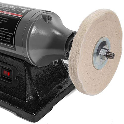 XtremepowerUS 6" Bench Buffer Polisher, 1/2 HP Bench Polishing Machine, Heavy-Duty Metal Buffer Grinder with Dual Buffing Wheels for Stainless Steel, Aluminum, Chrome & Automotive Parts - size: 6" Buffer Grinder