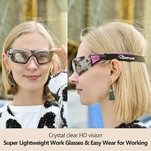 SAFEYEAR Women's Anti Fog Safety Goggles Glasses with HD Anti Scratch Resistant Lenses Work Goggles for Nurse Eye Protection - color: Purple