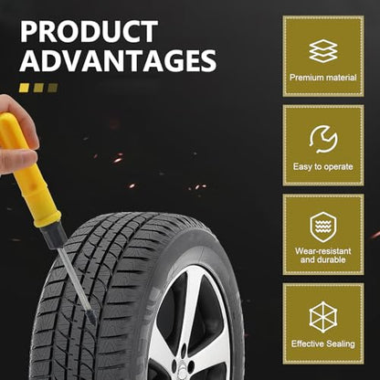 60 PCS Tire Repair Rubber Nail, High-elasticity Rubber Screws for Puncture Sealing, Portable Emergency Tire Plug Kit, Universal for Car Truck Motorcycle Tires (Black) - size: 60 PCS