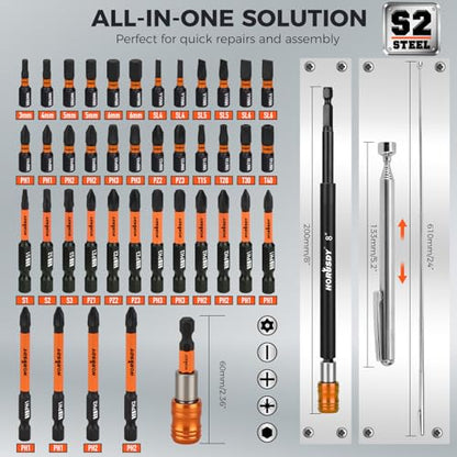 Upgraded 79-Piece Magnetic Impact Nut Driver Set, Metric & SAE with 3LB Magnetic Pickup Tool, Socket Adapters, Wing Nut Driver, Universal Sockets, Quick-Change Bit Holder & Extensions, Power Bits - style: Multi-Use Kit