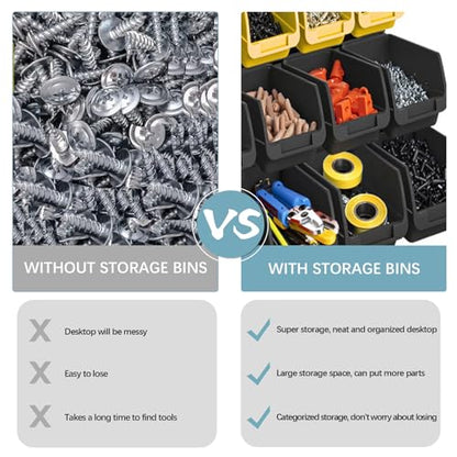 Wall Mounted Storage System 90PCS - Heavy-Duty Plastic Bins for Garage，Home, Closet & Bedroom Organization, Rack Holds Nuts, Bolts, Tools, Hardware - color: 30blue+30yellow+30grey