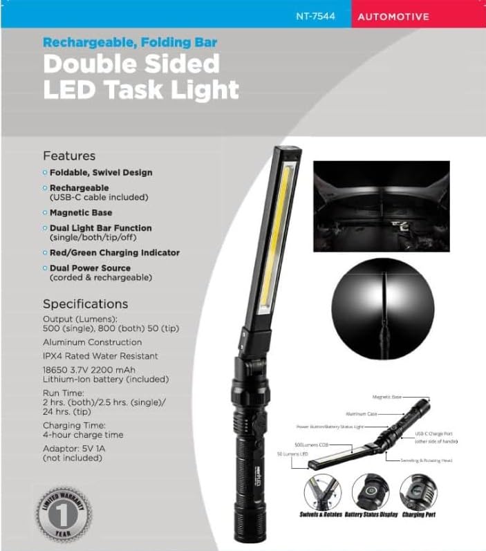 NextLED Ultimate Hands-Free Work Light Combo: NT-7544 Heavy Duty Work Light & NT-6633 Rechargeable LED Neck Light