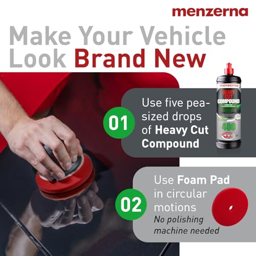 menzerna Heavy Cut Compound 400 Green LINE Car Polish I Heavy Cut, Medium Cut & Finish I Buffing & Polishing Compound for Scratch Repair I for ScratchesI High Abrasion, Silicone Free I 32oz - style: Green line