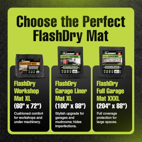 FLASHDRY Garage Floor Mat XXXL 17'x7'4" - Extra Large Waterproof Oil Spill Mat Under Car - Durable Absorbent Garage Rug Protects Floors from Spills, Oil Leaks, Tire Marks - Easy Clean, Customizable