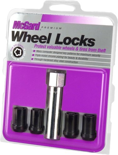 McGard 25357 Tuner Style Cone Seat Wheel Locks Black (M12 x 1.5 Thread Size) - Set of 4, 4 Locks / 1 Key - color: Black