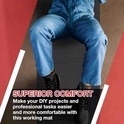 Folding Mechanic Mat 1.1" EVA Kneeling Pad with Handle | Garage Auto Repair, Gardening Workshop, Foldable Design, Knee Support Cushion, Portable Handle