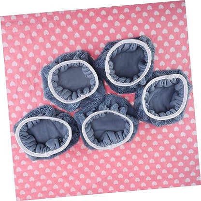 5-Piece Coral Fleece Car Polishing Waxing Bonnet Set 9-10 Inch Soft Grip Pads for Dual-Action Polishers for Auto Detailing and Buffing
