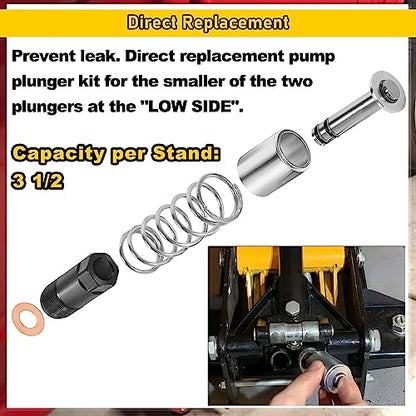 Replacement Pump Piston Pump Plunger Kit for Harbor Freight-Costco-Arcan-Matco 3 ton & 3 1/4 ton Floor Jack, Low Side Smaller of The Two Plungers