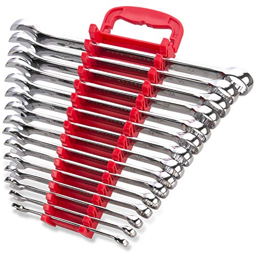 Max Torque 15-Piece Premium Combination Wrench Set, Chrome Vanadium Steel, Long Pattern Design | Include Metric Sizes 8, 9, 10, 11, 12, 13, 14, 15, 16, 17, 18, 19, 20, 21, 22mm with Storage Rack - size: Regular Size Premium Set