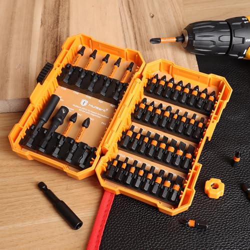 MulWark 43-Piece Impact Screwdriver Bit Set, Impact Rated S2 Steel Drill Bits with Magnetic Color-Coded Torx Bit Set & Magnetizer, Professional Drill Bit Set for Impact Drivers, DIY & Home Repair - style: 43PC screwdriver bit set