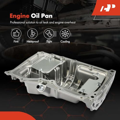A-Premium Engine Oil Pan Sump with Drain Plug Compatible with Ford Escape 2005-2008, Focus 2003-2007 & Mazda 6 2003-2005, Tribute 2005-2008 & Mercury Mariner 2005-2008, 2.3L
