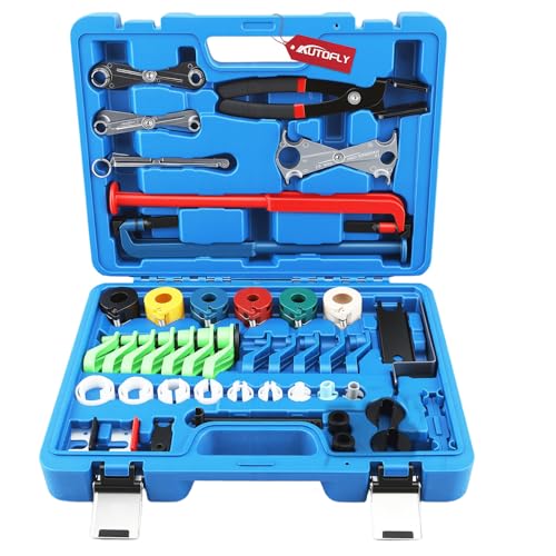 45pcs Master Quick Disconnect Tool Set, Fuel Line Disconnect Tool Kit for Automotive A/C Fuel & Transmission Systems,Fuel Line Removal and Separator Tool Compatible with GM Ford Chrysler Chevy