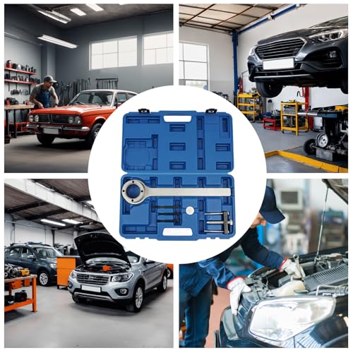 Crankshaft Pulley Removal Tool Kit for Land Rover Jaguar V8 4.4L, Engine Damper Puller & Installer Set, Professional Land Rover V8 Engine Crankshaft Pulley Tool 3.2 3.4 4.2 4.4L Removal Tool