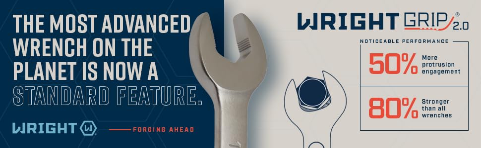Wright Tool 750 Combination Wrench Set 12 Point Metric Satin Finish 11 Piece 7MM-19MM Forged Steel USA Made Anti-Slip Wright Grip 2.0 - size: 11-Piece