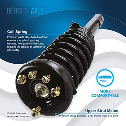 Detroit Axle - 2 Front Struts for 1998-2002 Honda Accord 1999-2003 Acura TL 01-03 CL Complete 2 Struts with Coil Spring Assembly Replacement Quick Install Ready Strut Shocks - size: 171691L_171691R/PAIR