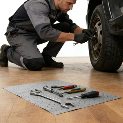 12PCS Car Oil Absorbent Pads, 13" x 10" Reusable Waterproof Weight Dimpled Vehicle Garage Oil Spill Absorbent Mat, Absorbs Soaks Grease Mat, Universal Auto Accessories