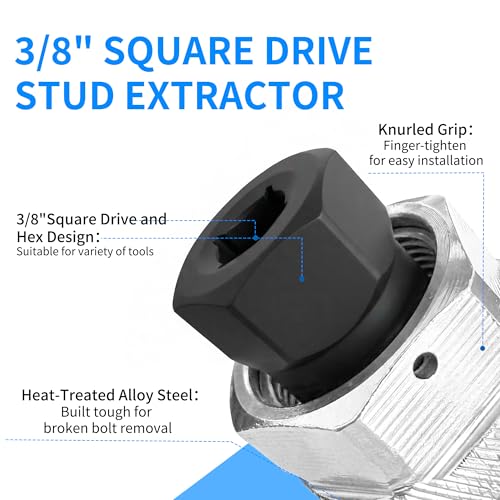 Damaged Bolt Extractor and Stud Remover Tool | Manual Grip Mechanism for 1/4" to 1/2" Broken, Stripped, Rounded or Rusted Bolts