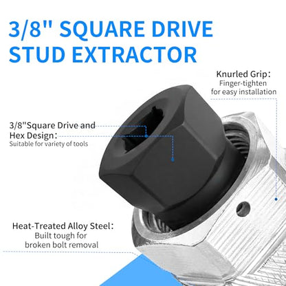 Damaged Bolt Extractor and Stud Remover Tool | Manual Grip Mechanism for 1/4" to 1/2" Broken, Stripped, Rounded or Rusted Bolts