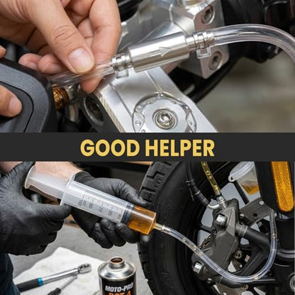 4-Pack Brake Bleeder Hose Kits with One-Way Check Valves | Includes 100 mL Fluid Extractor Pumps and 50 cm Hoses for Cars, Motorcycles, Clutches and Hydraulic Brake Systems