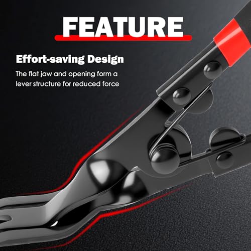 Car Panel Clip Pliers,2 in 1 Car Clip Pliers for Easy Disassembly of Push Pin/Plastic Clips,Upholstery Auto Fastener Clips Removal Plier with Spring Action/Flat Jaw