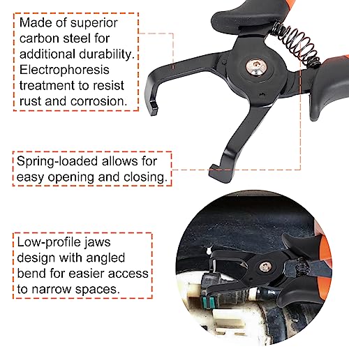 PLATATO 2PCS Disconnect Pliers Set EVAP and Fuel Line Disconnect Tool Set Includes 40 Degree and 85 Degree Automotive Universal Electrical Connector Pliers 7.28 Inch