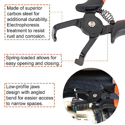 PLATATO 2PCS Disconnect Pliers Set EVAP and Fuel Line Disconnect Tool Set Includes 40 Degree and 85 Degree Automotive Universal Electrical Connector Pliers 7.28 Inch