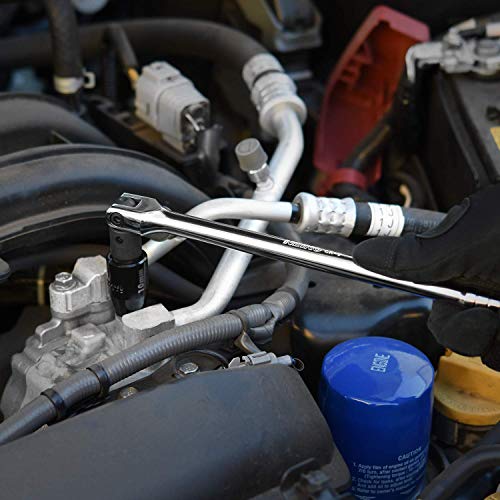 Neiko 00339A 3/8-Inch-Drive Premium Breaker Bar, 12 Inches Long, Nut Breaker Bar, 180-Degree Flex Cr-Mo Head with Cr-V Steel Construction - size: 12" Length, style: 3/8" Drive