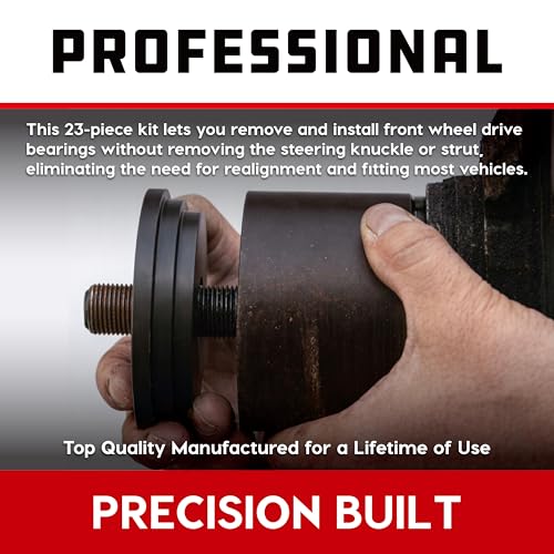 Powerbuilt Front Wheel Drive Bearing Removal and Installation Tool Set, Domestic and Import, 23 Piece Kit with Adapters - 648741 - style: 23 Piece