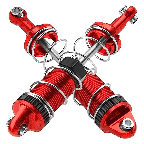 Full Metal Shock Absorber Damper Compatible with MN Model MN128 MN86 MN86K MN86KS G500 1/12 RC Crawler Car (Red) - color: Red