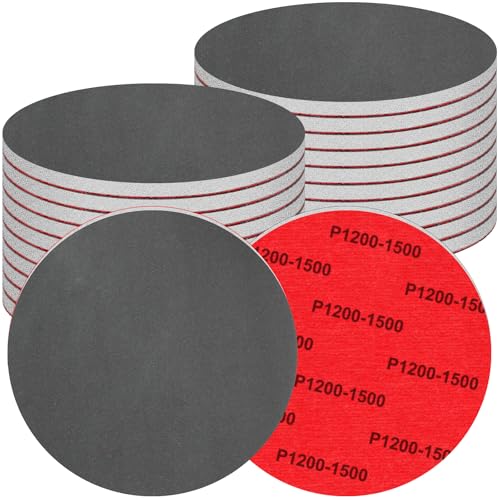 20 Pcs 6 Inch Sanding Sponge Disc Set, 1200-1500 Grit Hook and Loop Foam Sanding Pads, Washable Reusable Sandpaper Assortment for Random Orbital Sander, Wood, Metal, Auto, Wet Dry Finishing - color: 1200-1500 Grit, size: 6 Inch