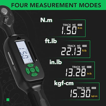 Mini Torque Wrench Digital - 1/4-Inch Drive with Buzzer & LED, 13.2-265.5in.lb, High Precision Electronic Tool for Bike Repairs, Calibrated for Superior Performance - size: 1.1-22.2 ft-lb/1.5-30 Nm