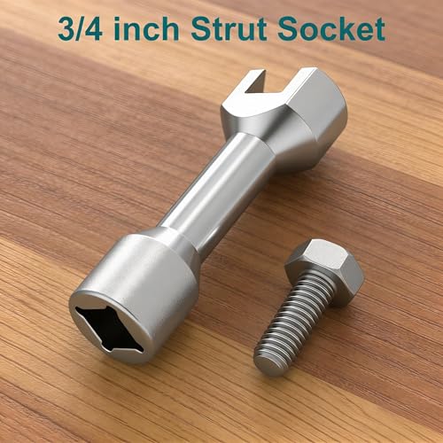 3/4"(19mm) Strut Socket With 1/2" Drive for 1-5/8" Wide Strut Channels-Heat Treated Alloy Steel Forging Suspension Strut Socket Tool(Silvery) - color: Silvery