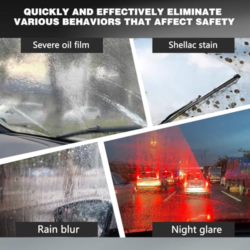 2PCS Bianca Glass Polishing Liquid D1, Bomini Car Glass Polishing, Anti-Fog Hydrophobic Coating Spray, Compound Windshield Cleaner Oil Film Remover Scratches, Wiper Marks & Oil Film with Sponge